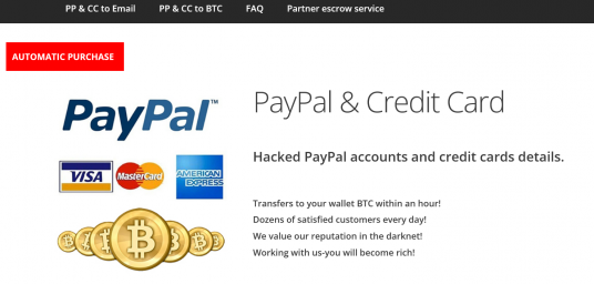 Credit Card Dumps / PayPal transfer BTC